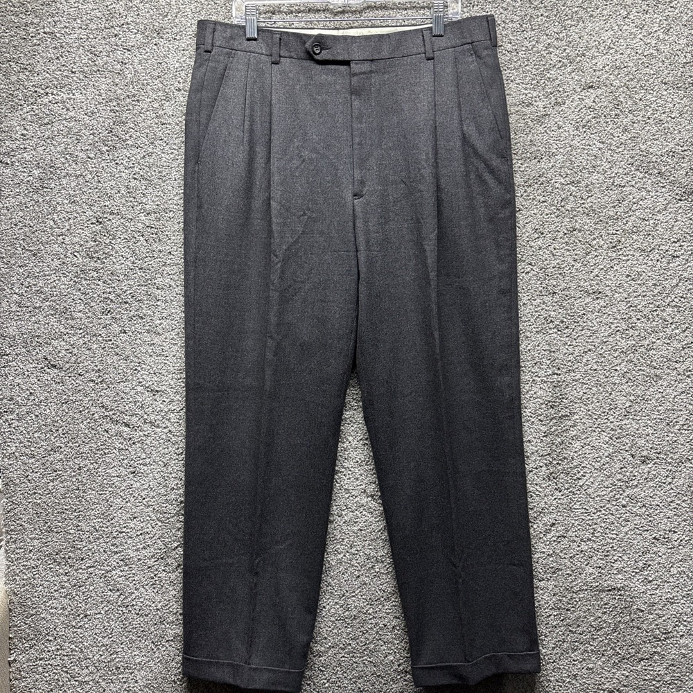 Brooks Brothers Dress Pants Pleated Made in Italy 100% Wool Mens Size 36x31 EUC